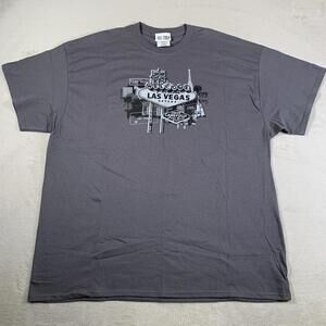 The Strip Las Vegas Shirt 2XL Gray Graphic Tee‎ Welcome Sign Nevada Souvenir USA